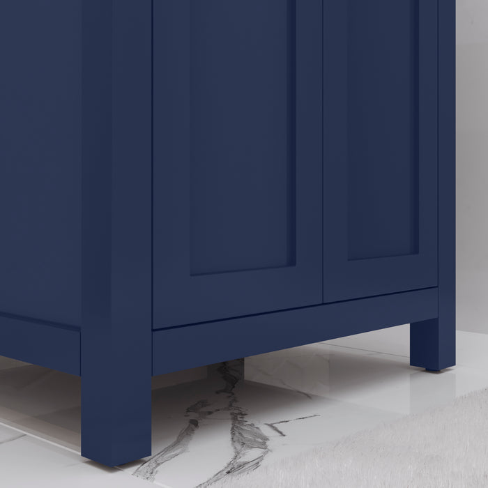 Kingston Myra MY24CR06MB - 24 in. x 18.3 in. Bathroom Vanity Integrated White Ceramic Top and Basin, Monarch Blue