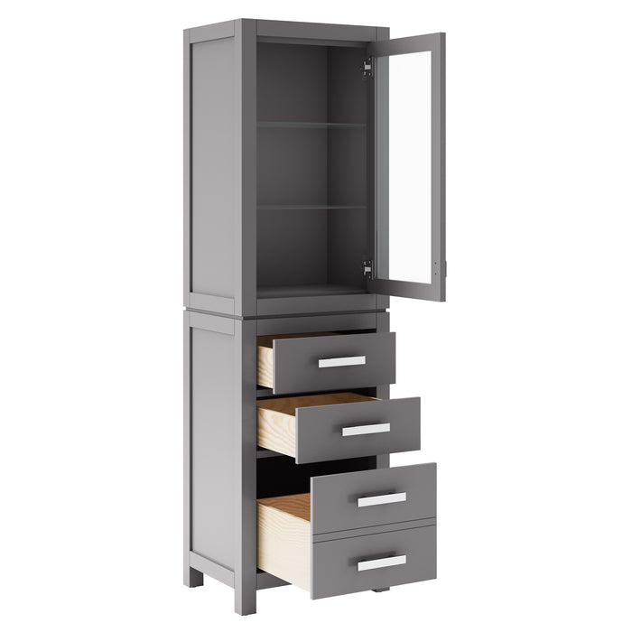 Kingston Madison MADISON-LC-G - 21 in. x 17 in. Linen Cabinet Freestanding, Cashmere Grey