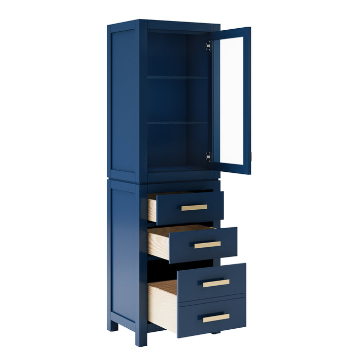 Kingston Madison MADISON-LC-MB - 21 in. x 17 in. Linen Cabinet Freestanding, Monarch Blue