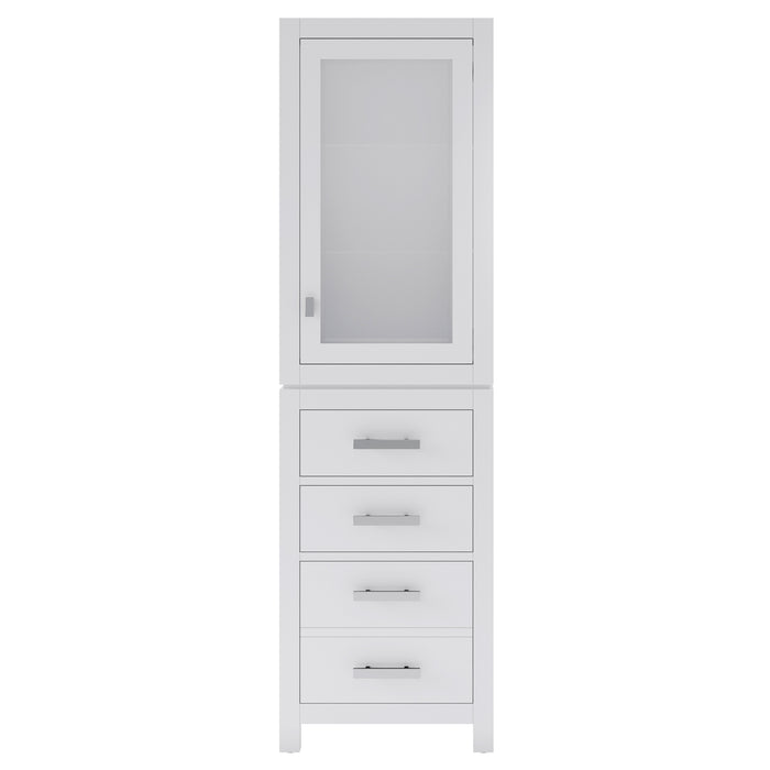 Kingston Madison MADISON-LC-W - 21 in. x 17 in. Linen Cabinet Freestanding, Pure White