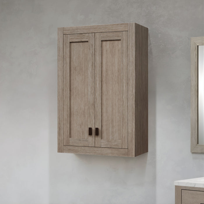 Kingston Madison MADISON-TT-GK - 24 in. x 8 in. Wall Cabinet Bathroom Storage, Grey Oak