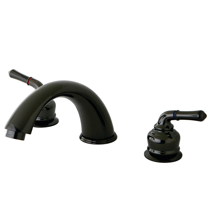 Kingston Water Onyx NB360 Two-Handle 3-Hole Deck Mount Roman Tub Faucet, Black Stainless Steel