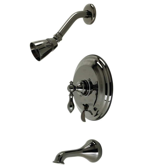 Kingston Heirloom NB36300ACL - American Classic Single-Handle Pressure Balanced Tub and Shower Faucet with Diverter Handle, Black Stainless Steel