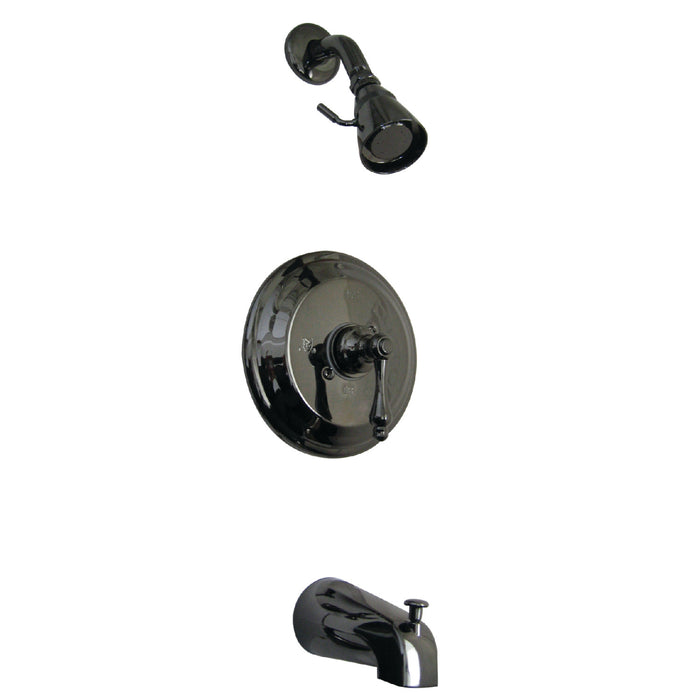 Kingston Heirloom NB3630AL - Water Onyx Single-Handle Pressure Balanced Tub and Shower Faucet, Black Stainless Steel