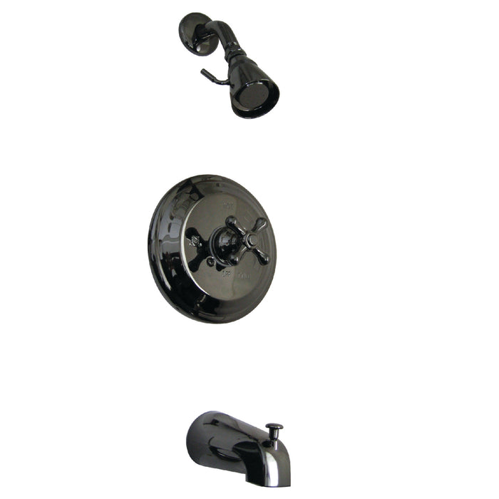 Kingston Heirloom NB3630AX - Water Onyx Single-Handle Pressure Balanced Tub and Shower Faucet, Black Stainless Steel