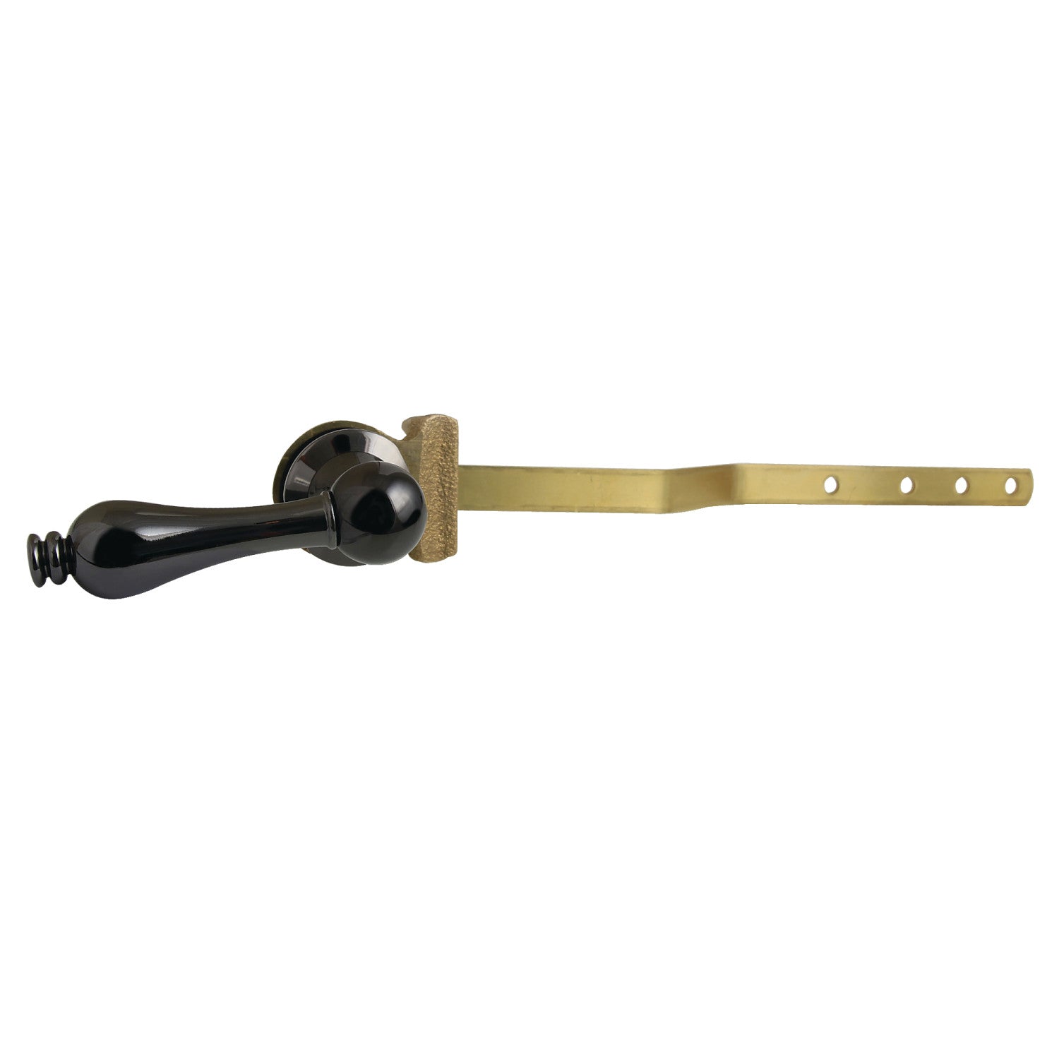 Kingston Brass NB3630PL Water Onyx Pressure Balanced Tub And Shower Faucet With Porcelain Lever Handle In Black Stainless Steel - View #2