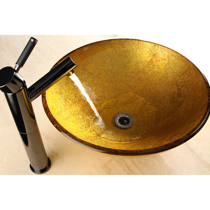 Kingston Sona NS8410DKL - Water Onyx Single-Handle 1-Hole Deck Mount Vessel Faucet, Black Stainless Steel