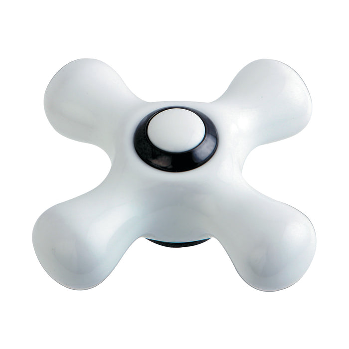 Kingston NSH1160PX Porcelain Cross Handle, Black Stainless Steel