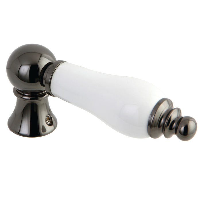Kingston NTHPL Porcelain Lever Handle, Black Stainless Steel