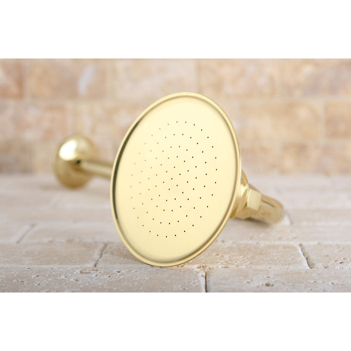 Kingston Heirloom P10PBCK - Victorian 4-13/16-Inch Round Raindrop Brass Shower Head with 12-Inch Shower Arm Combo, Polished Brass