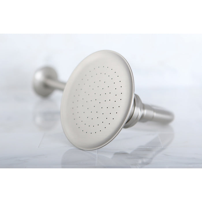 Kingston Heirloom P10SNCK - Victorian 4-13/16-Inch Round Raindrop Brass Shower Head with 12-Inch Shower Arm Combo, Brushed Nickel