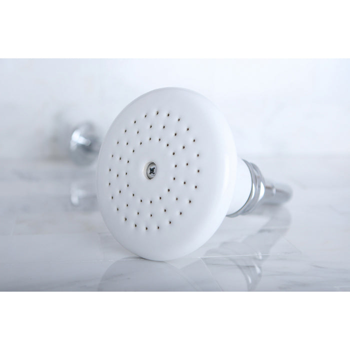 Kingston Heirloom P50CK - Victorian 5-1/8-Inch Round Raindrop Ceramic Shower Head with 12-Inch Shower Arm Combo, Polished Chrome