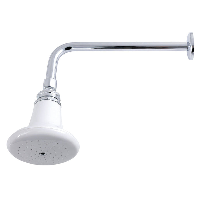 Kingston Heirloom P50CK - Victorian 5-1/8-Inch Round Raindrop Ceramic Shower Head with 12-Inch Shower Arm Combo, Polished Chrome