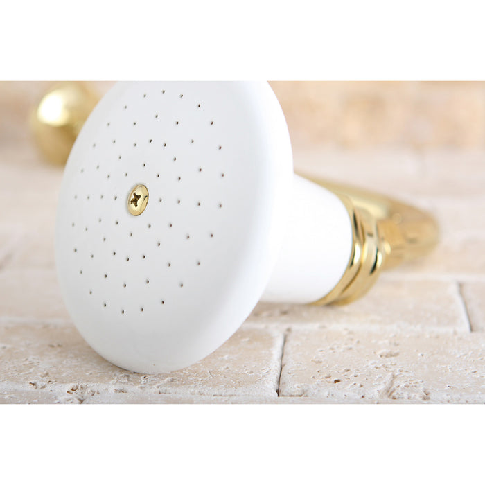 Kingston Heirloom P50PB - Victorian 5-1/8-Inch Round Raindrop Ceramic Shower Head, Polished Brass