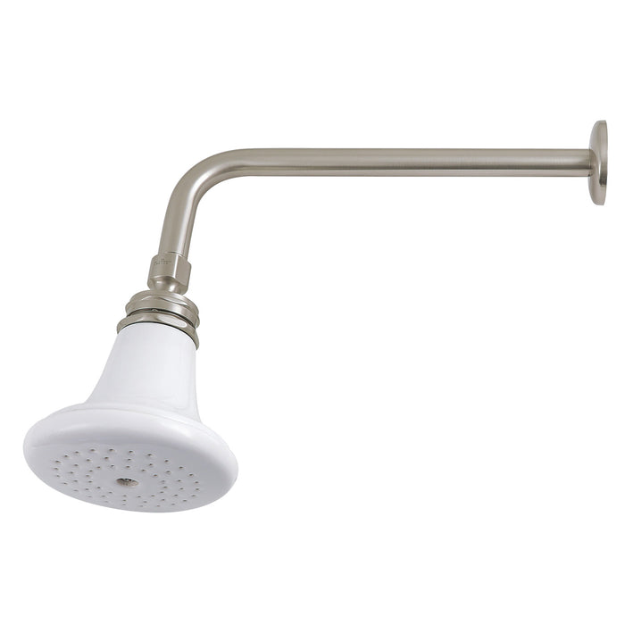 Kingston Heirloom P50SNCK - Victorian 5-1/8-Inch Round Raindrop Ceramic Shower Head with 12-Inch Shower Arm Combo, Brushed Nickel
