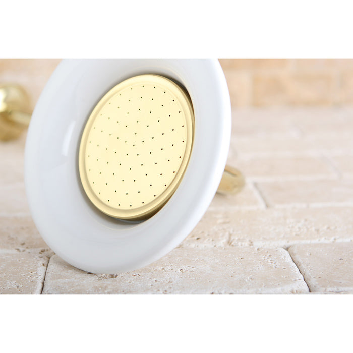 Kingston Heirloom P60PB - Victorian 6-5/16-Inch Round Raindrop Ceramic Shower Head, Polished Brass