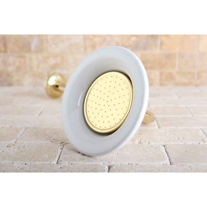 Kingston Heirloom P60PBCK - Victorian 6-5/16-Inch Sunflower Raindrop Ceramic Shower Head with 12-Inch Shower Arm, Polished Brass
