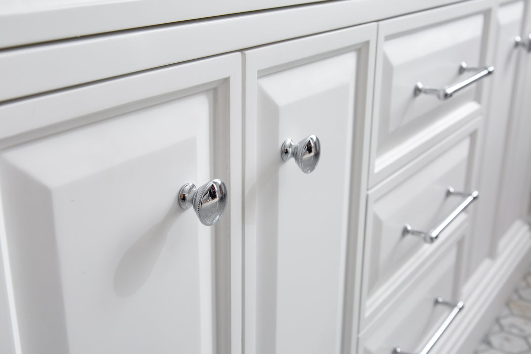 Kingston Palace PA60QZ01PW - 60 in. x 22 in. Bathroom Vanity Quartz Top and White Basin, Pure White