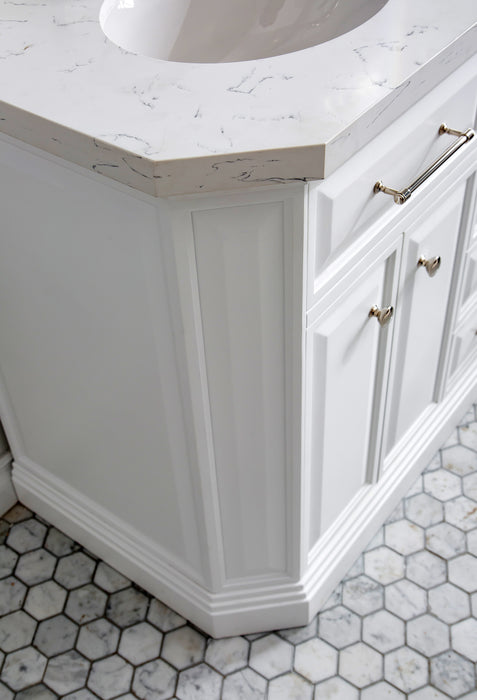 Kingston Palace PA60QZ05PW - 60 in. x 22 in. Bathroom Vanity Quartz Top and White Basin, Pure White