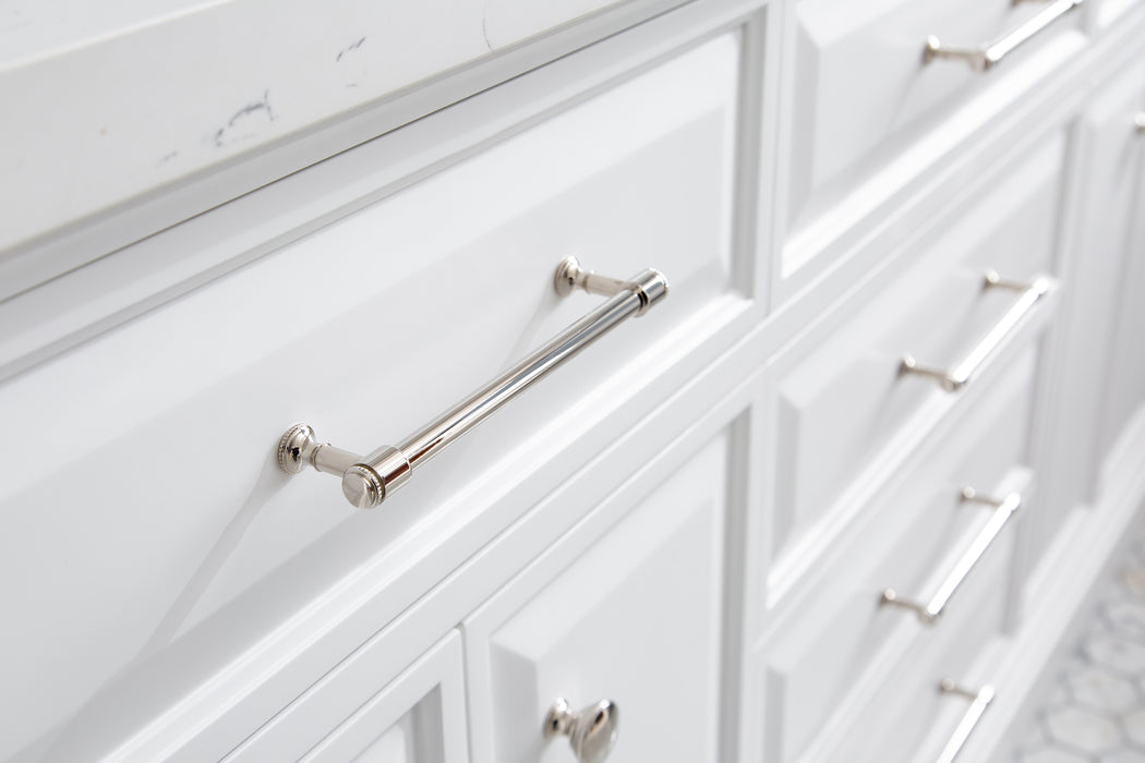 Kingston Palace PA72QZ05PW -  72 in. x 22 in. Bathroom Vanity Quartz Top and White Basin, Pure White