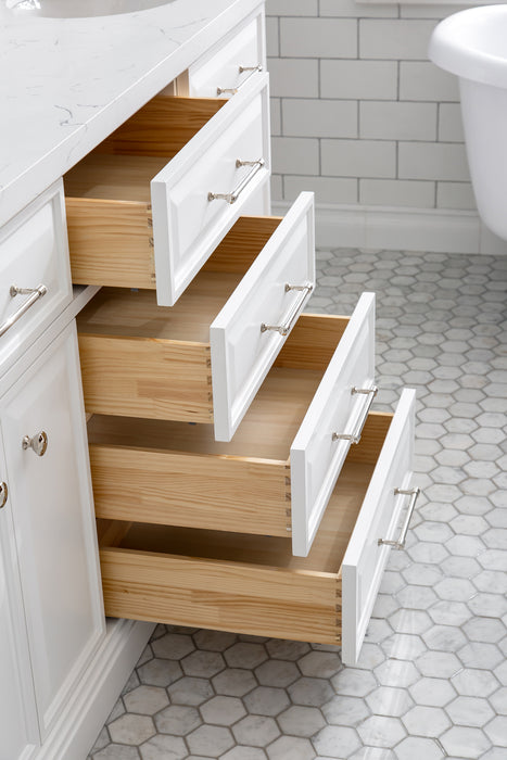 Kingston Palace PA72QZ05PW -  72 in. x 22 in. Bathroom Vanity Quartz Top and White Basin, Pure White