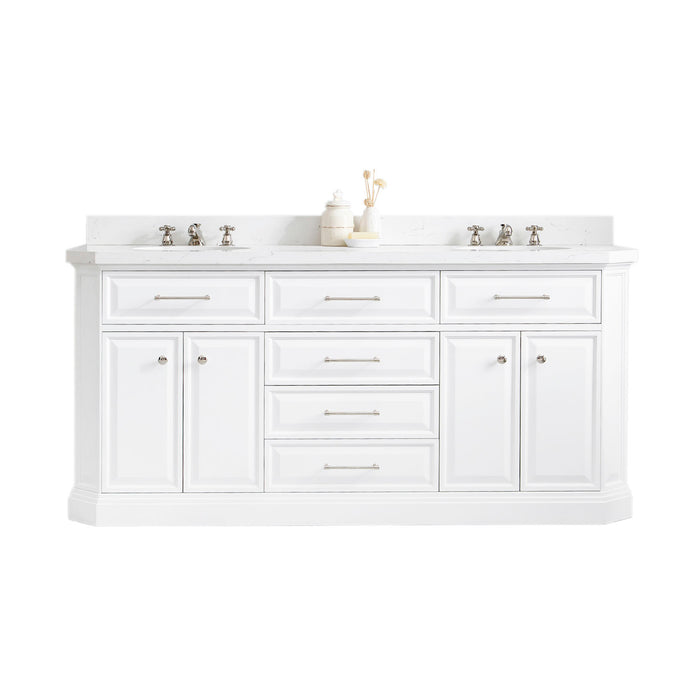 Kingston Palace PA72QZ05PW -  72 in. x 22 in. Bathroom Vanity Quartz Top and White Basin, Pure White