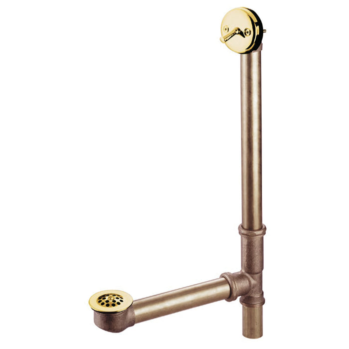 Kingston Made To Match PDTL1182 23-Inch Brass Trip Lever Tub Waste and Overflow with Grid Strainer, Polished Brass
