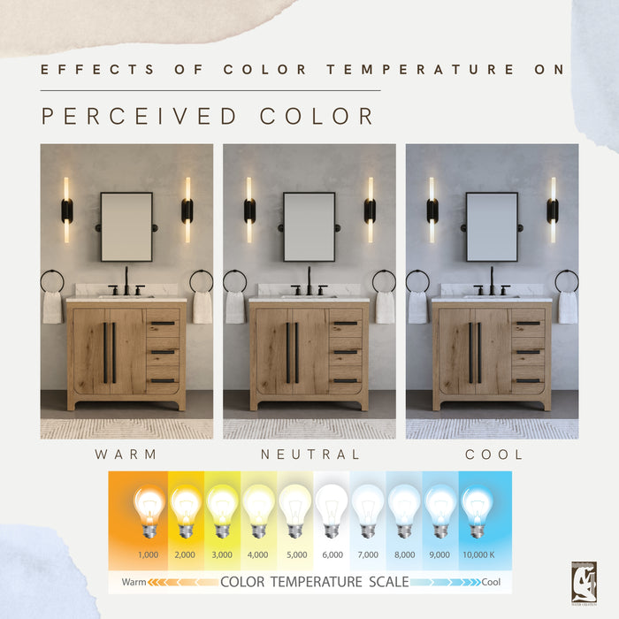 Kingston Perris PE36EM07WO - 36 in. x 22 in. Bathroom Vanity Single Sink with Carrara White Engineered Stone Top, Weathered Oak