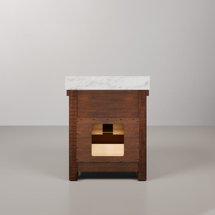 Kingston Paisley PY30CW03RS - 31 in. x 22 in. Bathroom Vanity Marble Top and White Basin, Rustic Sienna