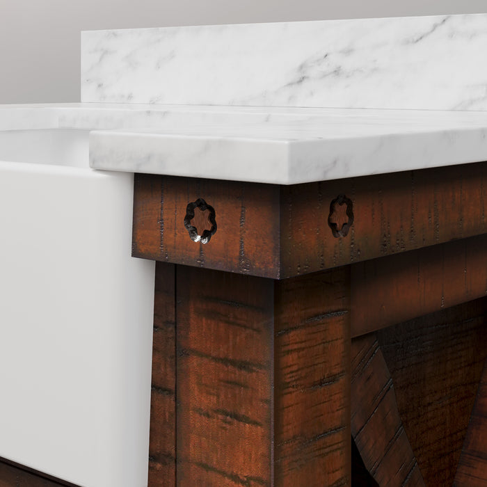 Kingston Paisley PY30CW03RS - 31 in. x 22 in. Bathroom Vanity Marble Top and White Basin, Rustic Sienna