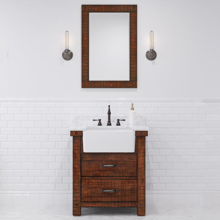 Kingston Paisley PY30CW03RS - 31 in. x 22 in. Bathroom Vanity Marble Top and White Basin, Rustic Sienna