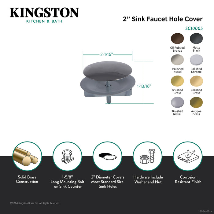 Kingston Studio SC1005 2-Inch Diameter Faucet Hole Cover, Oil Rubbed Bronze
