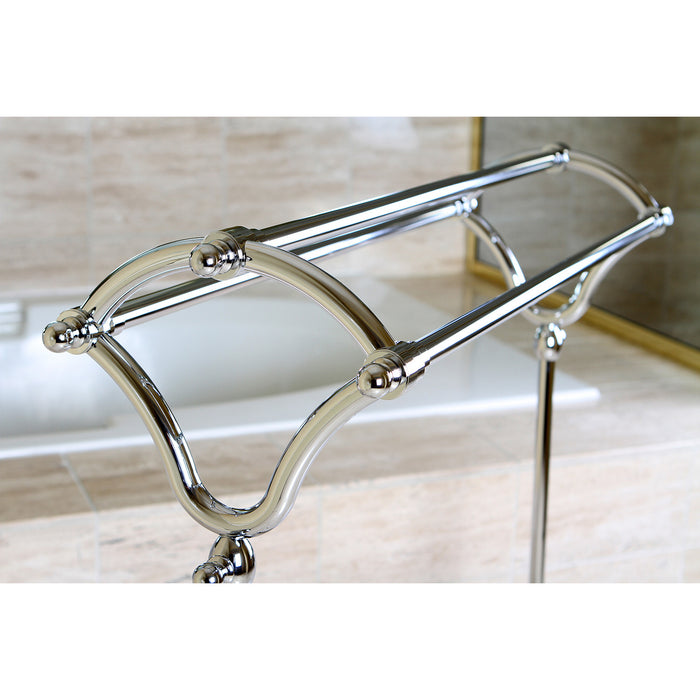 Kingston Heirloom SCC2281 - Edenscape 33-3/8 Inch Freestanding Pedestal 3-Tier Y-Type Towel Rack, Polished Chrome
