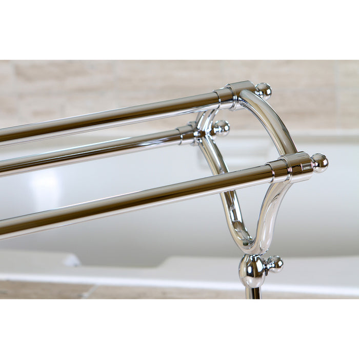 Kingston Heirloom SCC2281 - Edenscape 33-3/8 Inch Freestanding Pedestal 3-Tier Y-Type Towel Rack, Polished Chrome