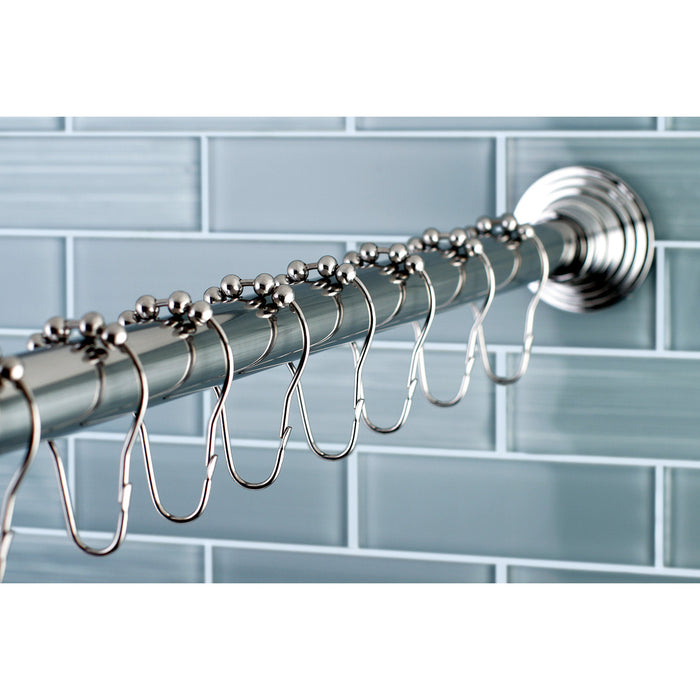 Edenscape SCC2711 60-Inch to 72-Inch Adjustable Shower Curtain Rod with Rings, Polished Chrome