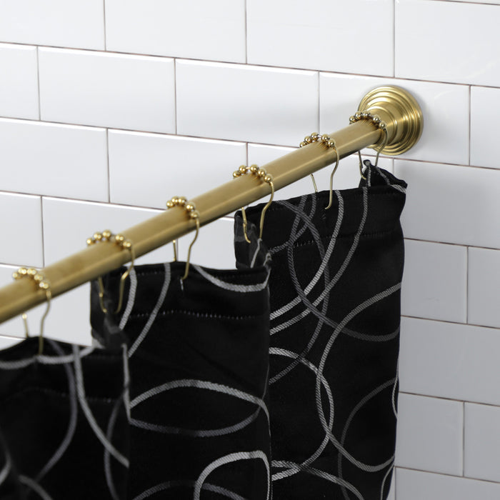 Kingston Edenscape SCC2717 60-Inch to 72-Inch Adjustable Shower Curtain Rod with Rings, Brushed Brass