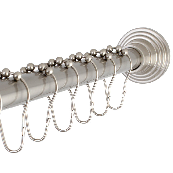 Kingston Edenscape SCC2718 60-Inch to 72-Inch Adjustable Shower Curtain Rod with Rings, Brushed Nickel