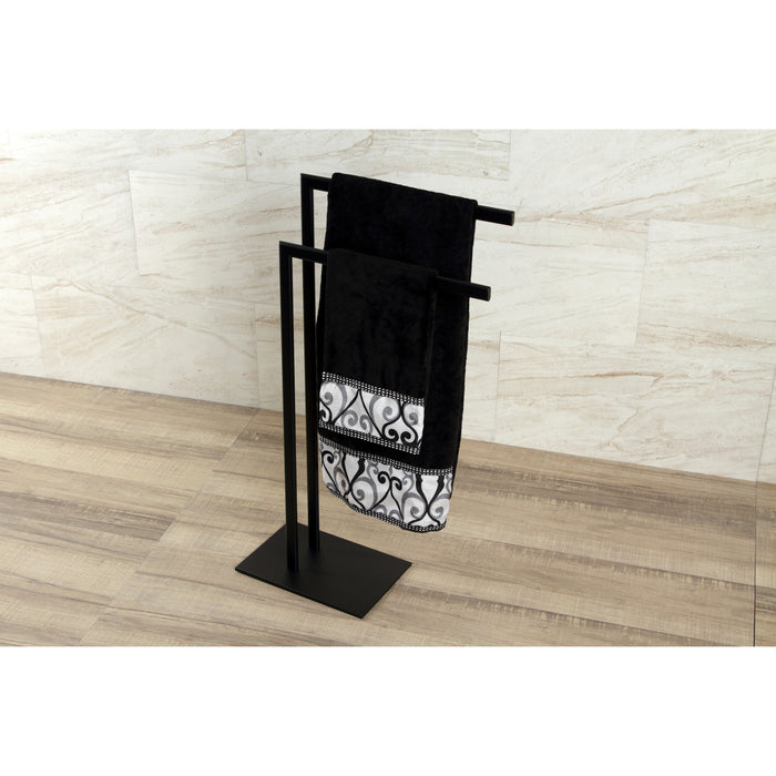 Kingston Sona SCC3090 - Edenscape 31-3/4 Inch Freestanding Pedestal Dual Towel Rack, Matte Black