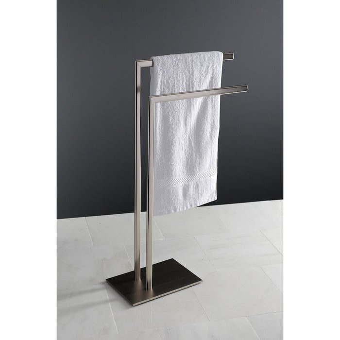 Kingston Sona SCC3098 - Edenscape 31-3/4 Inch Freestanding Pedestal Dual Towel Rack, Brushed Nickel