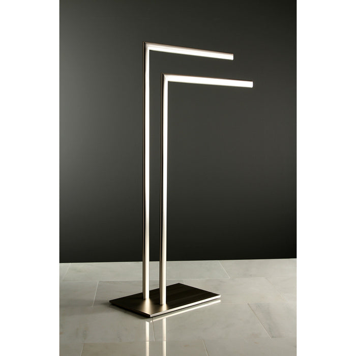 Kingston Sona SCC3098 - Edenscape 31-3/4 Inch Freestanding Pedestal Dual Towel Rack, Brushed Nickel