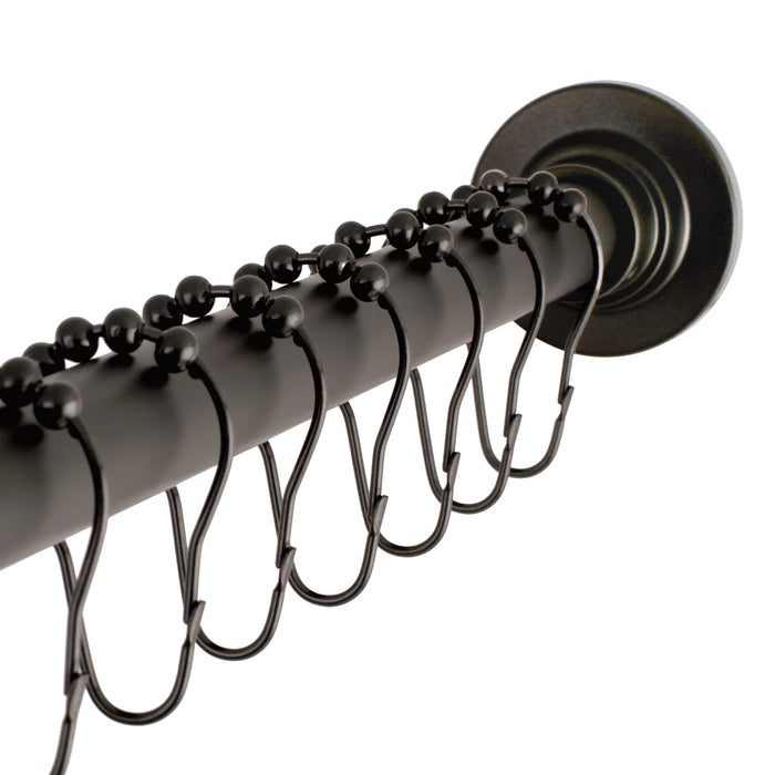 Kingston Edenscape SCC3115 60-Inch to 72-Inch Adjustable Shower Curtain Rod with Rings, Oil Rubbed Bronze