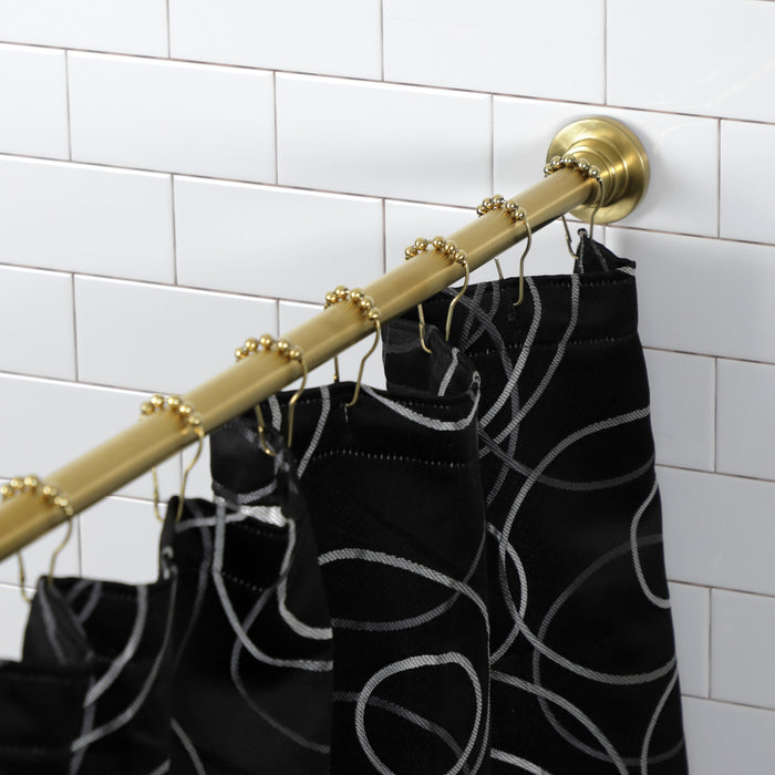 Kingston Edenscape SCC3117 60-Inch to 72-Inch Adjustable Shower Curtain Rod with Rings, Brushed Brass