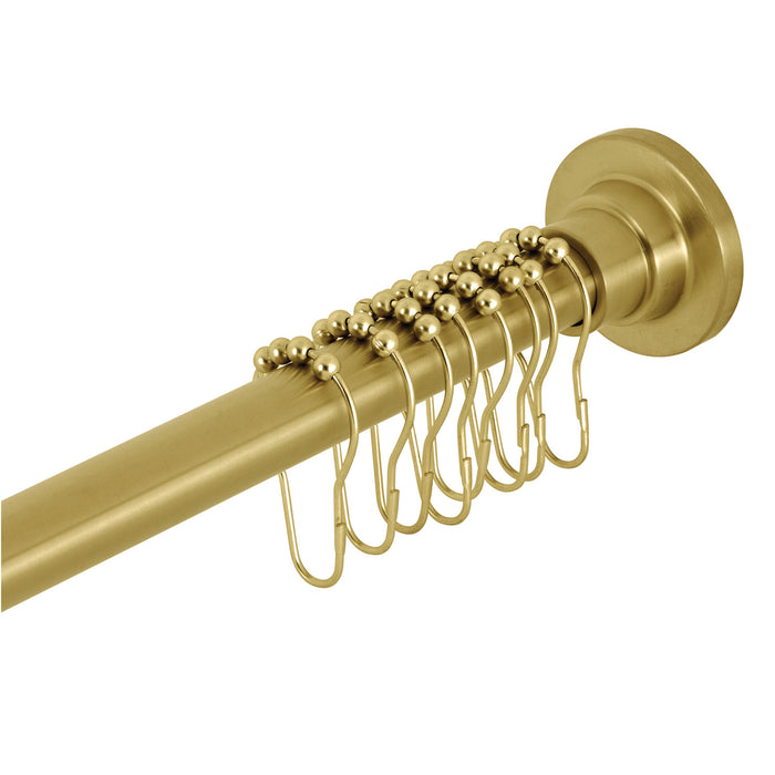 Kingston Edenscape SCC3117 60-Inch to 72-Inch Adjustable Shower Curtain Rod with Rings, Brushed Brass