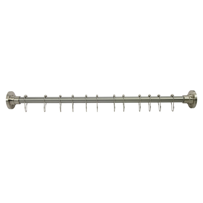 Kingston Edenscape SCC3168 30-Inch to 48-Inch Stainless Steel Adjustable Straight Fixed Shower Curtain Rod with Rings, Brushed Nickel