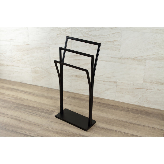 Kingston Sona SCC3300 - Edenscape 34-7/16 Inch Freestanding Pedestal 3-Tier Y-Style Towel Rack, Matte Black