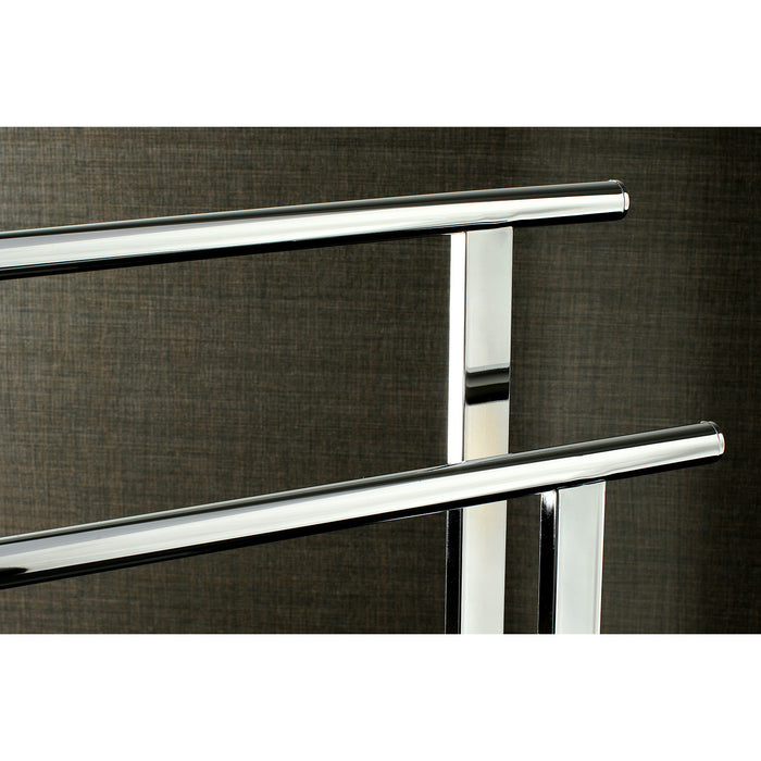 Kingston Sona SCC6031 - Edenscape 32-7/16 Inch Freestanding Pedestal 2-Tier L-Shape Towel Rack, Polished Chrome