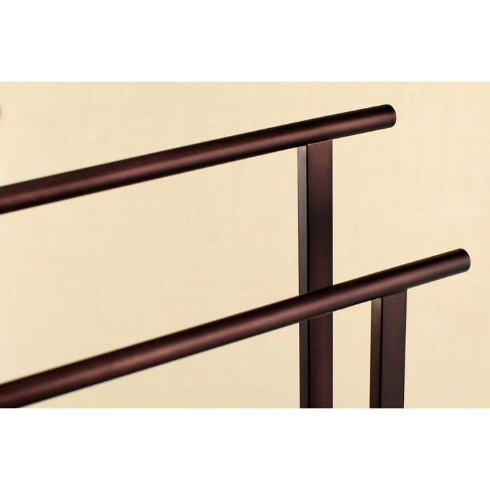 Kingston Sona SCC6035 - Edenscape 32-7/16 Inch Freestanding Pedestal 2-Tier L-Shape Towel Rack, Oil Rubbed Bronze