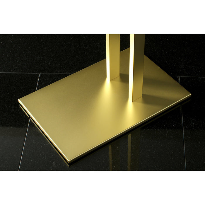 Kingston Sona SCC6037 - Edenscape 32-7/16 Inch Freestanding Pedestal 2-Tier L-Shape Towel Rack, Brushed Brass