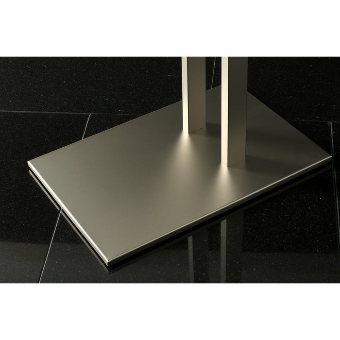 Edenscape SCC6038 32-7/16 Inch Freestanding Pedestal 2-Tier L-Shape Towel Rack, Brushed Nickel