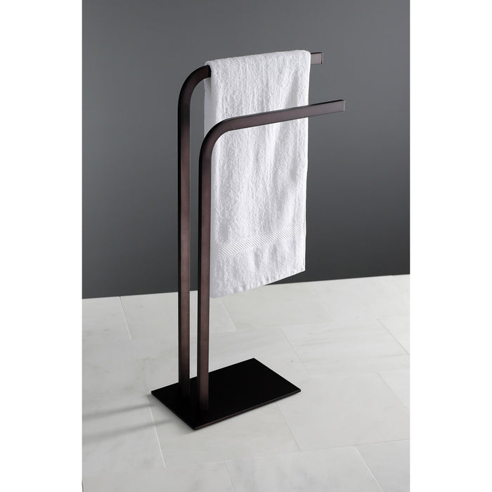 Kingston Sona SCC8005 - Edenscape 31-Inch Freestanding Pedestal 2-Tier L-Shape Towel Rack, Oil Rubbed Bronze